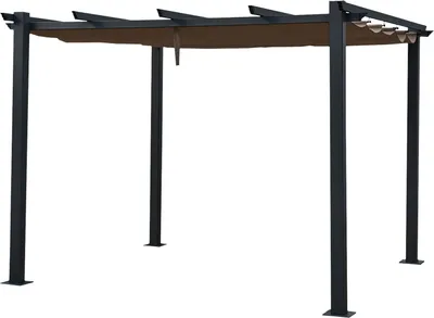 Produktbild von Freistehende Pergola 3 × 3m CASSIS taupe - Aluminiumstruktur