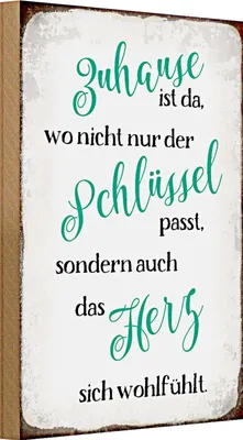 Produktbild von Holzschild Spruch 20x30cm Zuhause wo Herz sich wohlfühlt