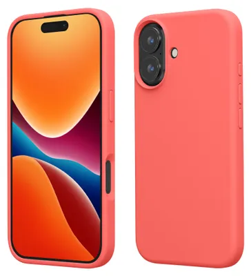 Produktbild von kwmobile Handyhülle für iPhone 16 Hülle, für iPhone 16 Case - Hülle Silikon - kabelloses Laden - Neon Koralle
