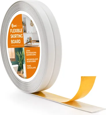 Obrázek produktu pro QUEST Podlahové lišty PVC 10x10mm, 5m, Samolepicí dokončovací lišta, dekorační, pro všechny typy povrchů, světle šedá