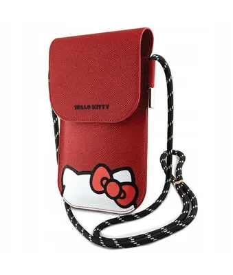 Obrázek produktu pro Torebka Hello Kitty Kožená šňůra na schovávání kočiček - Czerwona