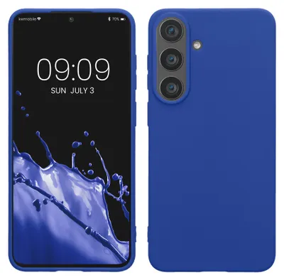 Produktbild von kwmobile Hülle für Samsung Galaxy S26 FE TPU Case - Handyhülle unterstützt kabelloses Laden, flexible Schutzhülle, gummiertes Cover in Baltik Blau