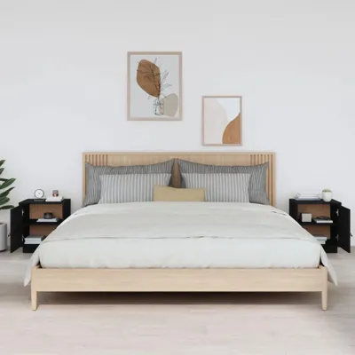 Obrázek produktu pro vidaXL Noční stolky 2 ks černé 40x34x45 cm Masivní borovicové dřevo