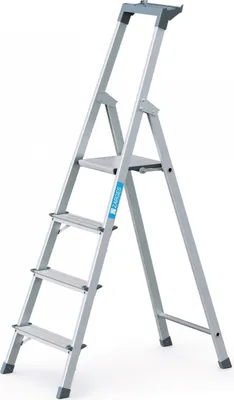 Produktbild von Zarges Stufenstehleiter Aluminium 4Stufen 1 seitig Plattform-H.810mm 3,3kg eloxiert Holme - 44154