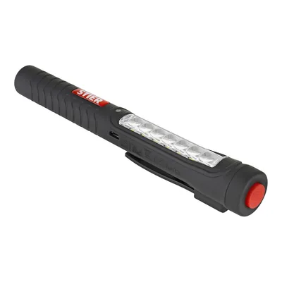 Produktbild von STIER LED-Inspektions-Stiftleuchte, Magnet, Taschenklipp, langlebig, schlagfest, ABS, blendfreie Polycarbonatscheibe, 26 x 23 x 170 mm, A++, 6000 Kelvin