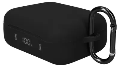 Produktbild von kwmobile Schutzhülle für Anker Soundcore P41i Hülle - TPU Silikon Case für Kopfhörer Ladecase - stoßfestes Cover mit Karabiner - Schwarz