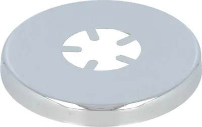 A single chrome-plated escutcheon plate is shown on a white background.