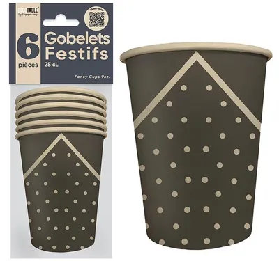 Produktbild von Set mit 36 festlichen Tassen, grau, 25 cl