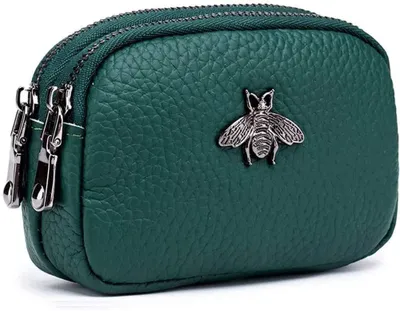 Image de Portefeuille pour femmes en cuir véritable avec fermeture éclair