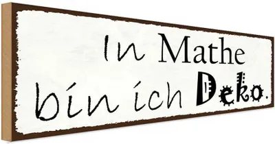 Produktbild von vianmo Holzschild 10x27 cm in Mathe bin ich Dekoration