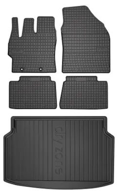 Productafbeelding van Rubberen automatten + kofferbakmat voor Toyota Yaris IV vanaf 2020 (hatchback) – 5-delig, zwart, op maat – Wielganizator SolidPRO
