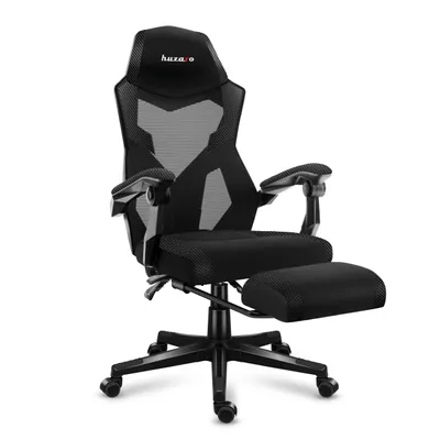 Zdjęcie produktu dla Huzaro Combat 3.1 Carbon - fotel gamingowy z oparciem FlexiBack 135°, podnóżkiem TitanPad, zintegrowanym zagłówkiem i oddychającymi materiałami