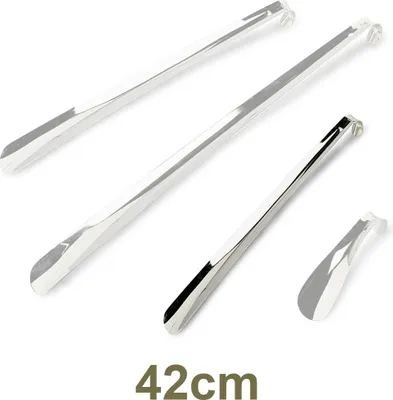 Produktbild von Schuhlöffel - extra stabiler Schuhanzieher aus Stahl - mittellange Schuhanziehhilfe - Rückenschonender Schuh Löffel in 42cm