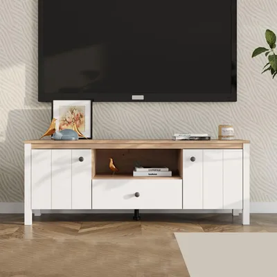 Immagine prodotto di Sampe - Mobile Porta tv, 143x40x53h cm Bianco Opaco, un Cassetto