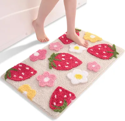 Imagen del producto de Alfombrilla beige de microfibra, 45 x 65 cm, antideslizante, absorbente, para el baño