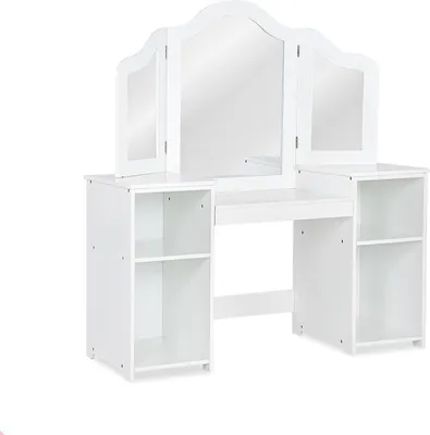 Obrázek produktu pro Dětský toaletní stolek 2v1 se zrcadlem 107 × 40 × 117 cm bílý