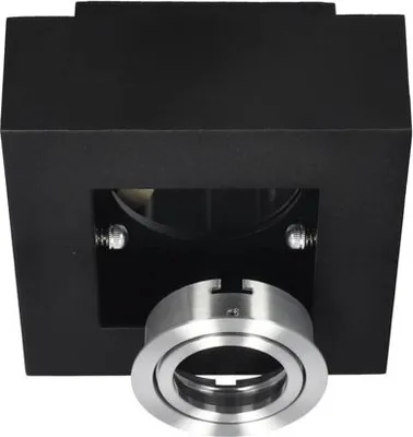 Produktbild von OSMIN RIM 1 Schwarz Silber IP20 quadratisch quadratische Einzel-Deckenleuchte schwarz matt, austauschbarer Ring, EDO777679 EDO