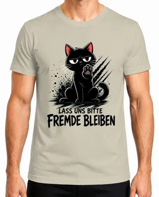 Productafbeelding van Blijf alsjeblieft een vreemde kat. Statement T-shirt voor heren, met sarcasme en humor, natuurmotief, maat XXL