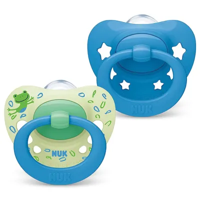 Image de NUK Signature Baby tétine silicone sucette dans 2 boîtes à tétine boîte de transport (6-18 M vert)