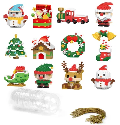 Image de Calendrier de l'Avent avec 12 briques de construction pour Noël