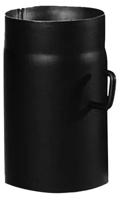 Productafbeelding van Kachelpijp met vlinderklep, zwart, 2 mm, Ø 150 mm, lengte 250 mm
