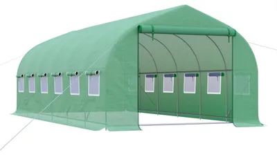Produktbild von Gro?es Gartengew?chshaus (6 x 3 x 2 m) mit 12 Fenstern und Rolltor mit Metallrei?verschluss fš¹r den Anbau von Pflanzen.