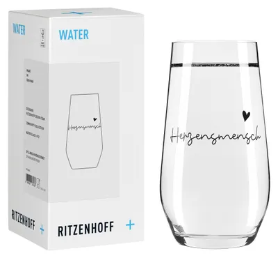 Produktbild von Ritzenhoff Sprüche Wasserglas Herzensmensch 425 ml Kristallglas