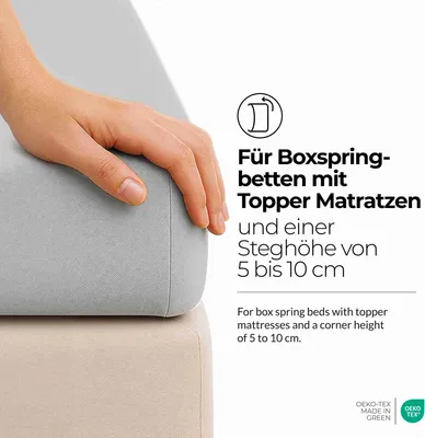 Immagine prodotto di etérea Comfort Jersey Topper, lenzuolo matrimoniale argento 200x200 - 200x220 cm