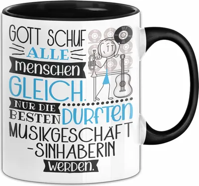 Produktbild von Musikgeschäftsinhaberin Geschenk Becher Tasse Gott Schuf Alle Menschen Gleich Nur Die Besten Durfeten Musikgeschäftsinhaberin Werden Geschenkidee Lustig (Schwarz)