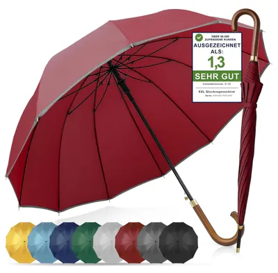 Image de Omgoods - Parapluie résistant aux intempéries, diamètre 120 cm - Grand parapluie XXL avec bord réfléchissant