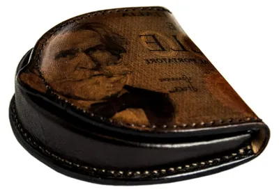 Produktbild von Grüner Absatz dunkelbraun - Geldbörse für Herren mit Absatz aus echtem pflanzlich gegerbtem Leder mit Bild von Giuseppe Verdi auf den Tausend Lire -  Italy, dunkelbraun