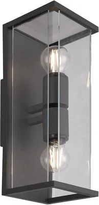 Productafbeelding van Design wandlamp, grafietkleur, model Up&Down, 2 x E27 fitting, zonder lampen, geschikt voor binnen- en buitengebruik
