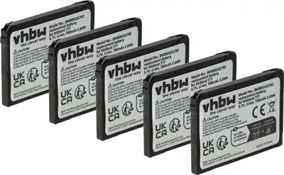 Produktbild von vhbw 5x Akku kompatibel mit Midland PMR446, PMR446+, 777 Funkgerät, Walkie Talkie (700 mAh, 3,7 V, Li-Ion)
