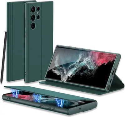 Obrázok produktu pre Magnetické puzdro na mobilný telefón Samsung Galaxy S23 Ultra 5G, zelené,