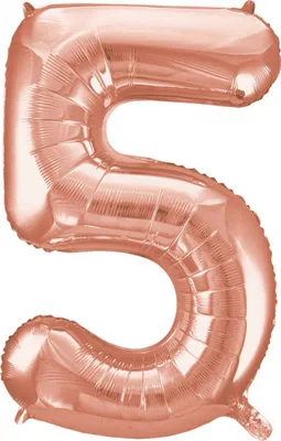 Produktbild von Folienballon Zahl 5 Rose Gold als Geburtstagsdekoration