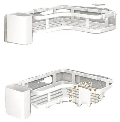 Image de Étagère d'angle, acier inoxydable, modèle double, blanc-B