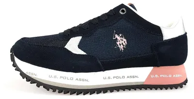 Immagine prodotto di Scarpe da ginnastica da donna US Polo, modello stringato, sportive, basse, colore blu, ideali per il tempo libero