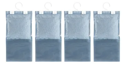 Four hanging dehumidifiers are displayed against a white background.
