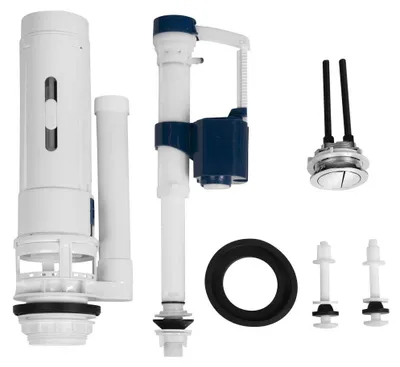 Productafbeelding van Spoelgarnituur met dubbele spoeling, 49 mm, aansluiting bodem 1/2", chroom