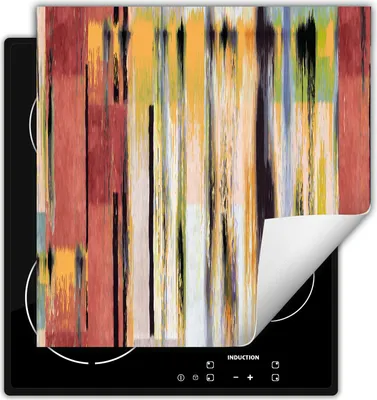 Produktbild von DarHaus Herdabdeckplatte 60x52 cm Anti Rutsch Matte Aufrollbar, bunt - Holz