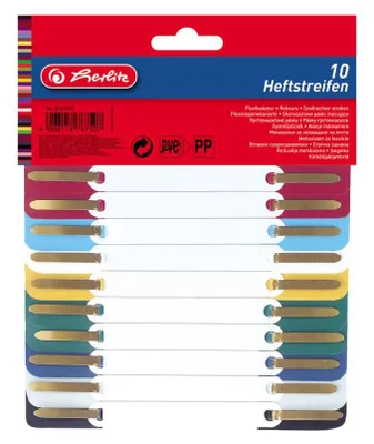 Image de Herlitz bandes d'agrafes polypropylène couleurs assorties 34x150 mm pack de 2