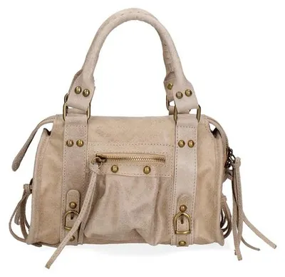Immagine prodotto di Borsa a tracolla Erisia Dames, in pelle scamosciata, con motivo stampato, tracolla removibile, prodotta in Italia