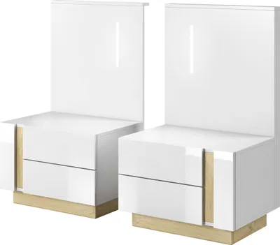 Obrázok produktu pre FURNLUX Nočný stolík Arcade biely 60 cm / Hlavná farba: biela / Rozmery: 60 x 102 x 46 cm