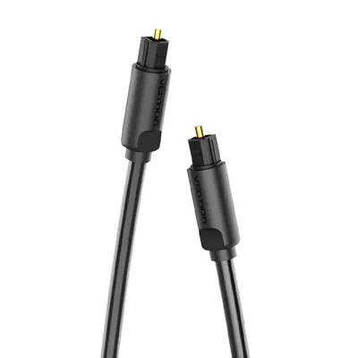 Two black optical audio cables are shown against a white background.