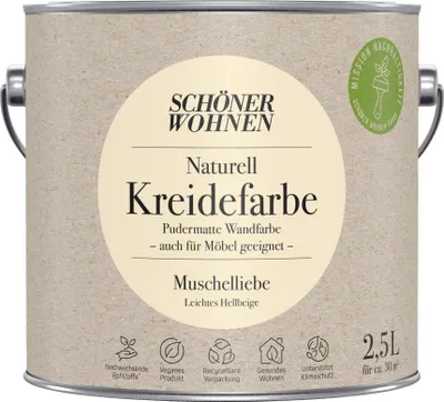 Produktbild von Schöner Wohnen Naturell Kreidefarbe 2,5 Ltr. Muschelliebe leichtes Hellbeige