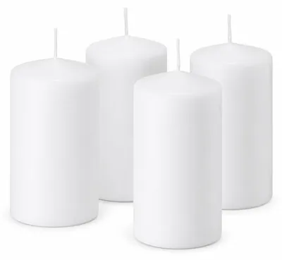 Produktbild von 4er Set Adventskranzkerzen Weiß 80 x 58 mm | Wiedemann Kerzen