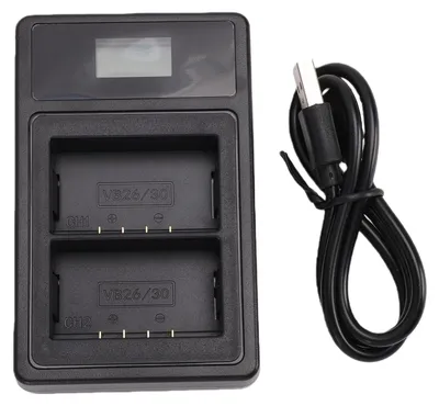 Zdjęcie produktu dla Ładowarka pasująca do akumulatorów VB26, VB26B i VB30, 5 W x 2, z podwójną lampą błyskową do aparatu i funkcją Dual Fast oraz wyświetlaczem Smart Display