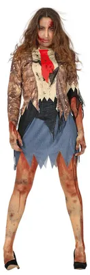 Obrázek produktu pro Realistický dámský kostým Zombie přeživší Halloween 2026