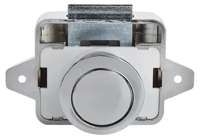 Image de Fermeture à bouton-poussoir, serrure sans clé, utilisation polyvalente, chrome