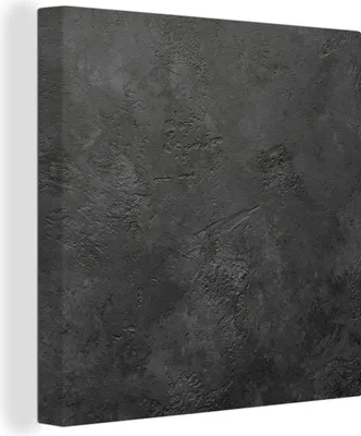 Produktbild von MuchoWow® - Leinwandbilder - Beton - Strukturiert - Industriell - Schwarz - Grau, Wandbild, Wanddeko Bilder Wohnzimmer, 90x90 cm